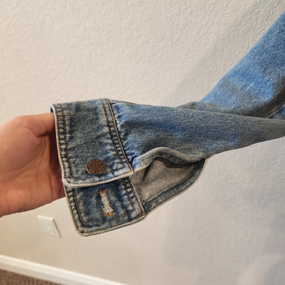 DKNY Womens Blue Button-Up Jean Jacket- Size L - Picture 7 of 9